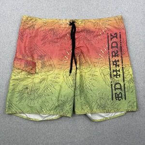 Ed Hardy Shorts Mens 2XL Multicolor Drawstring Cargo Tiger‎ Swim Trunks Surf